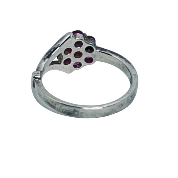 Sterling Silver Pink Topaz Floral Cluster Ring Size 7 1/2 (R53) - Picture 6 of 9